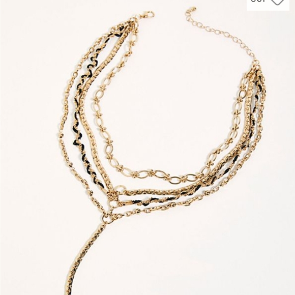 Free People Old Flames Layered Necklace Black - Picture 2 of 3